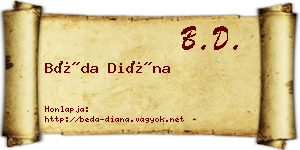 Béda Diána névjegykártya
